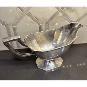 Antique Creamer Server: Homan plate on Nickel silver; WM Mounts 0295 made in USA